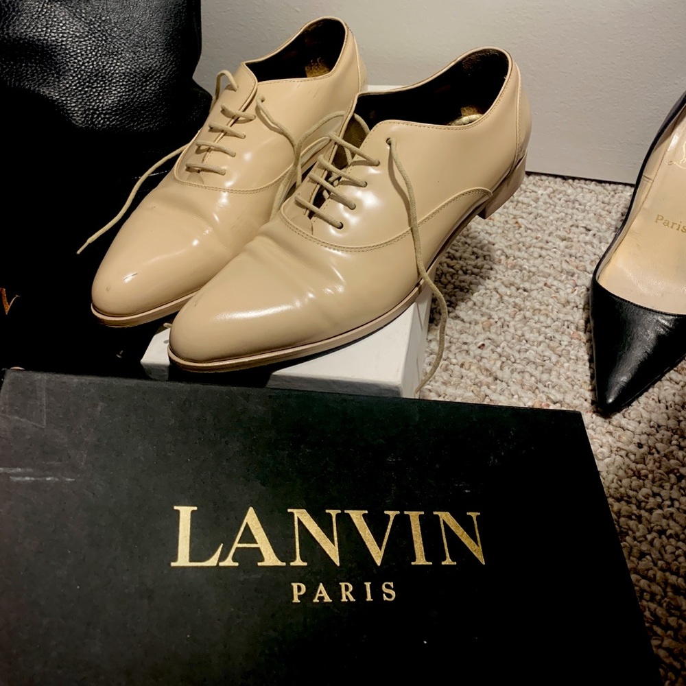 Lanvin Leather Pointed Richelieu